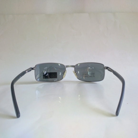 NWT Vintage 90's Rectangle Metal Sports Polarized Sunglasses (Gunmetal) - Picture 3 of 4